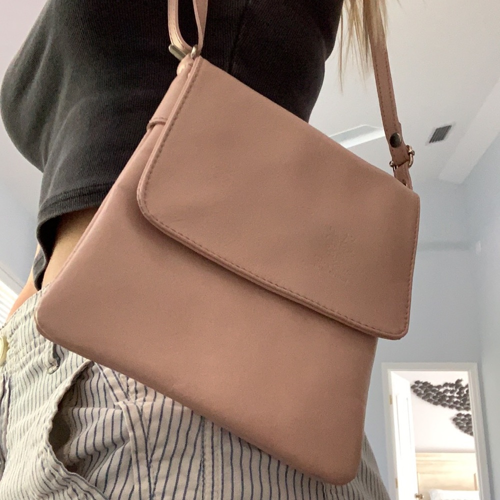 Pink Italian leather purse